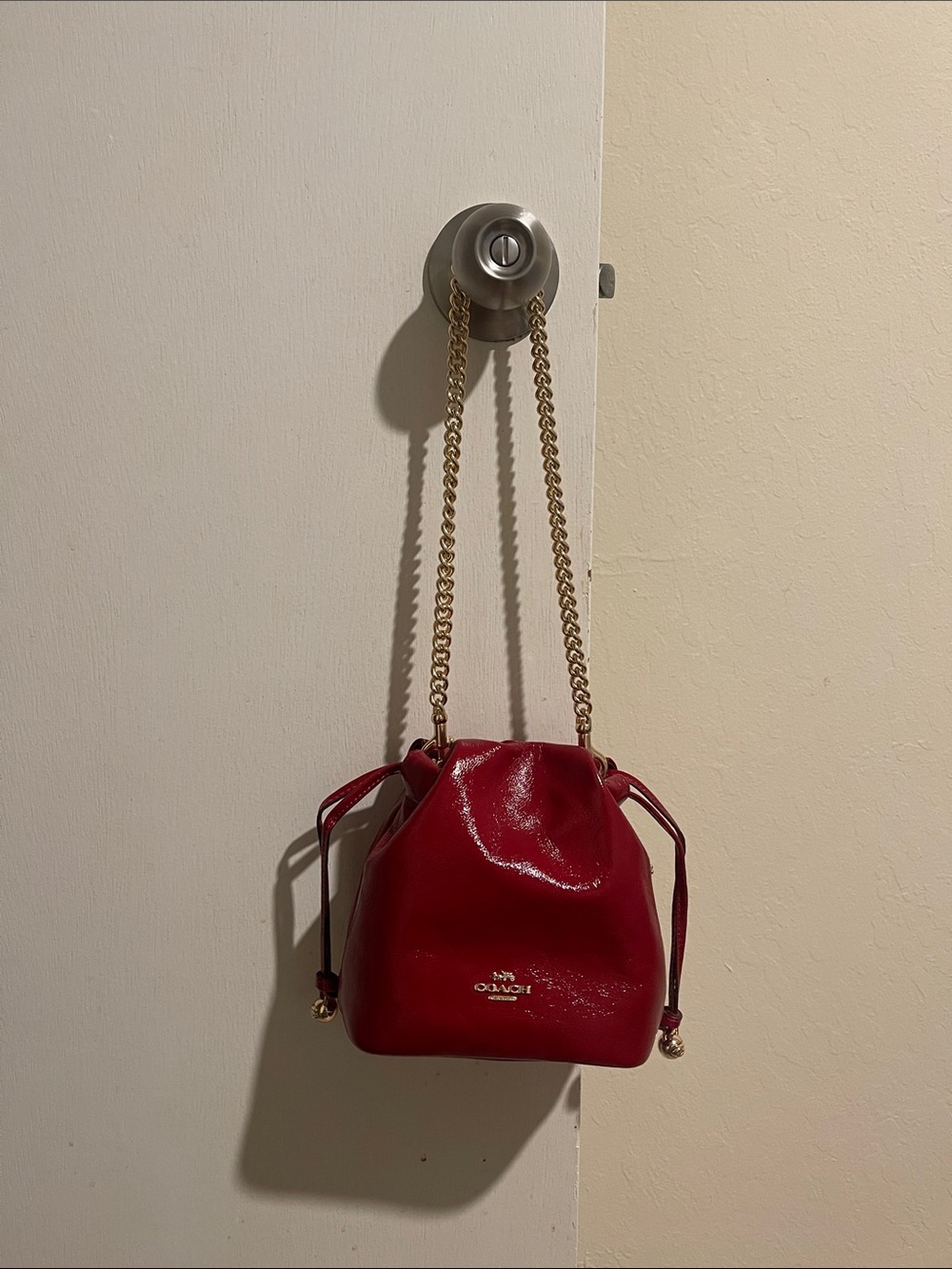 Coach Red mini FAYE bag bucket